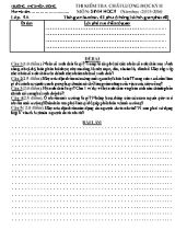 Thi kiểm tra chất lượng học kỳ II môn Sinh học 9 (năm học 2015 - 2016)